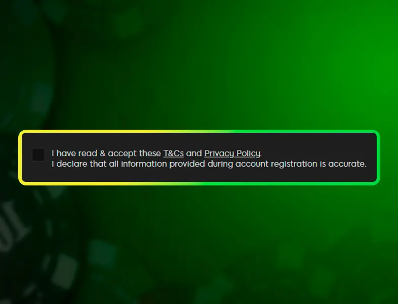 Agree to all casino rules.