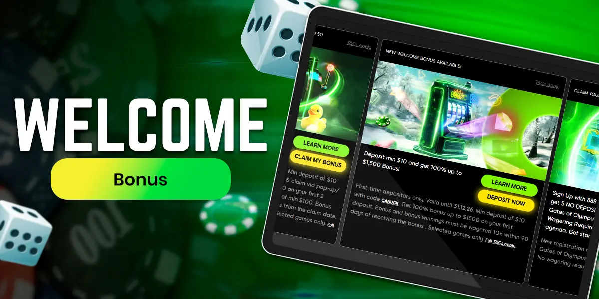 First bonus for casino players.